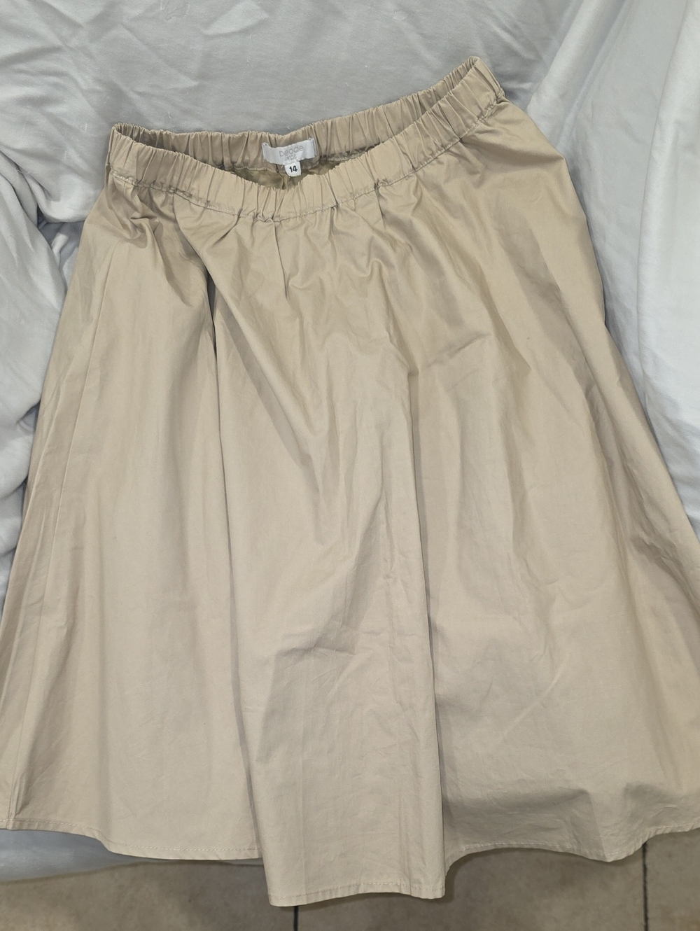 Minimalist Cream A-Line Skirt